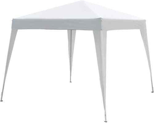 Outsunny Carpa Cenador Plegable para Exterior para Jardín Camping Fiesta Tienda Eventos – Blanco – Acero y Oxford – 3 x 3m
